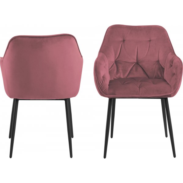 Fauteuil Brooke - Rose/noir