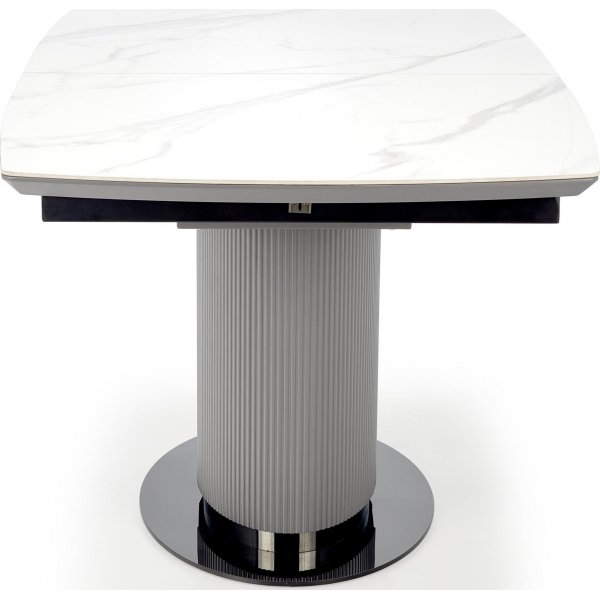 Table à manger Dancan 160-220 x 90 cm - Marbre blanc/gris Table à manger Dancan 160-220 x 90 cm - Marbre blanc/gris