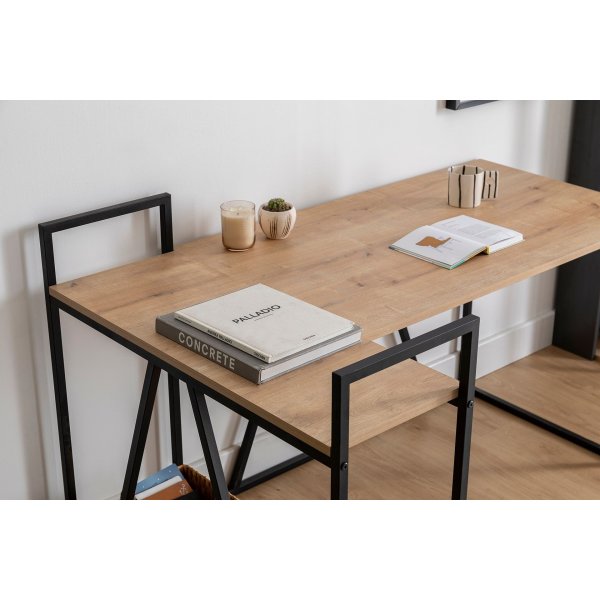 Bureau d\\\'angle Lissa 140 x 90 cm - Chêne saphir/noir Bureau d\\\'angle Lissa 140 x 90 cm - Chêne saphir/noir