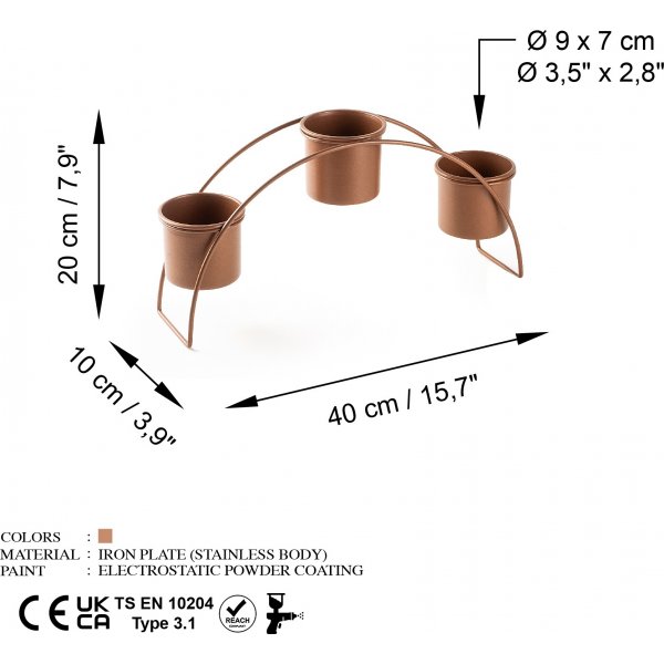 Plato 12 pots de rangement - Cuivre