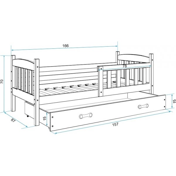 Kubus juniorsäng med förvaringslåda - Valfri färg & storlek Kubus juniorsäng med förvaringslåda - Valfri färg & storlek