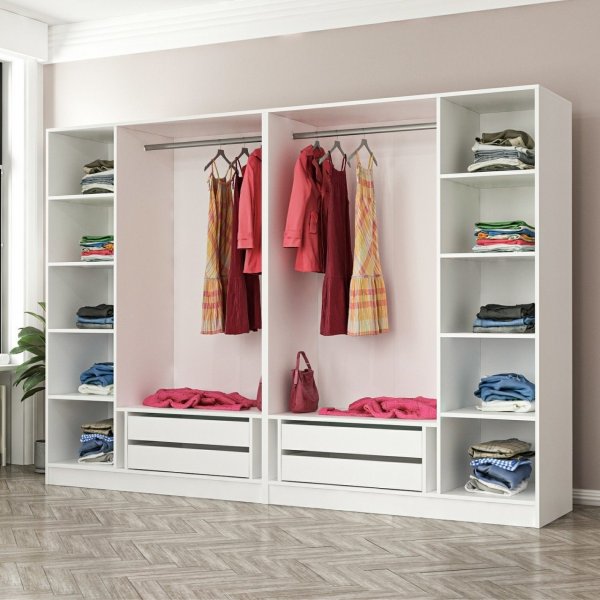 Cavolo kledingkast 270 cm, variant B - Wit Cavolo kledingkast 270 cm, variant B - Wit
