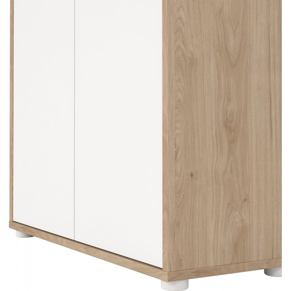 Sign bokhylla hög med 4 dörrar - Vit/hickory Sign bokhylla hög med 4 dörrar - Vit/hickory