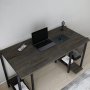 Academy skrivbord 125,2 x 60 cm - Svart/mrkgr
