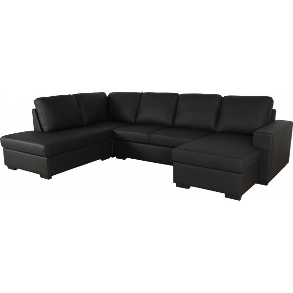 Canap U Solna en PU noir A3D + Nettoyage textile pour meubles