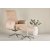 Hagn fauteuil met voetenbank - Beige schapenvacht imitatie/white wash eiken + Textielreiniging voor meubels