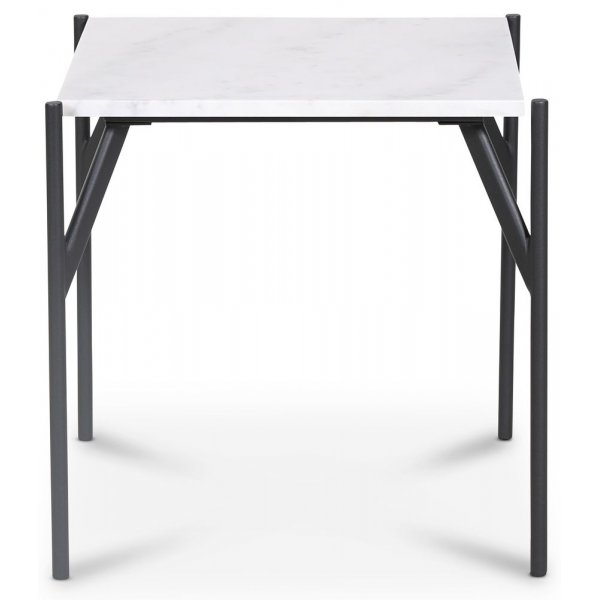 Accent soffbord 50 - Vit marmor / Svart