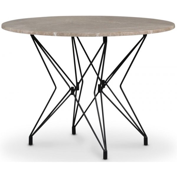 Zoo eettafel in marmer 105 cm - Zwart/Beige Empradore