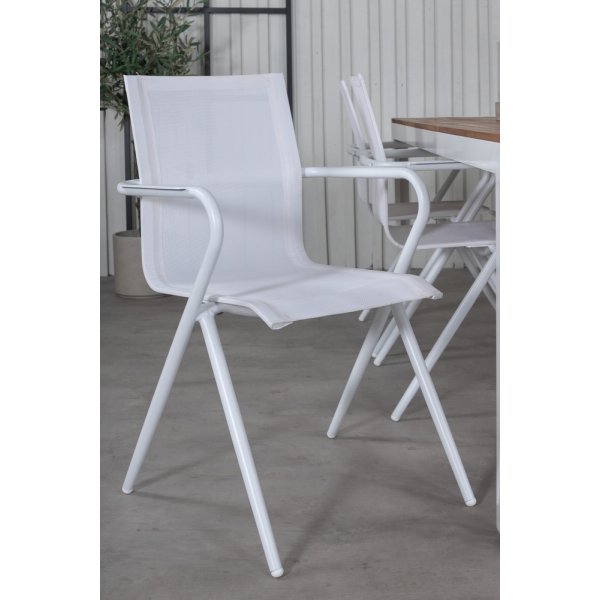 Bois utematgrupp med 6 st Alina stolar - Vit/Akacia Bois utematgrupp med 6 st Alina stolar - Vit/Akacia