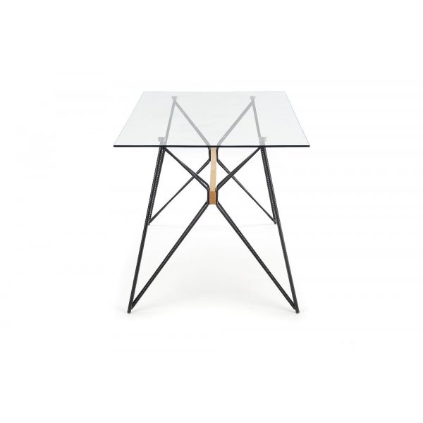 Ulrica eettafel 160 cm - Glas/zwart
