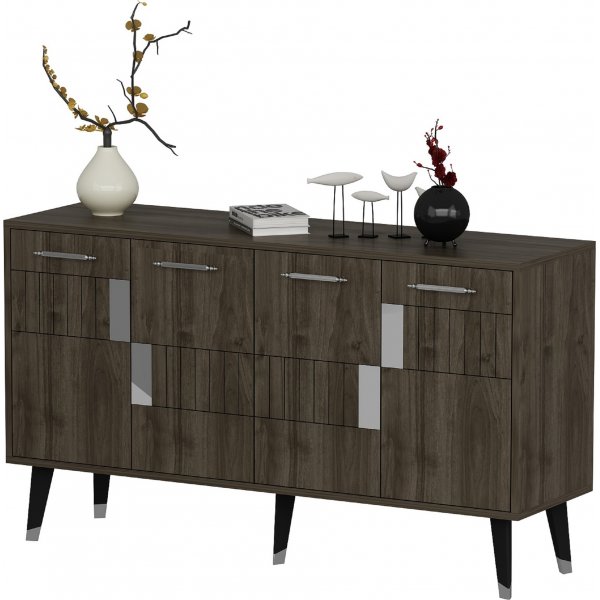 Buffet Moda - Noyer/argent