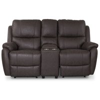 Enjoy Hollywood Biosoffa - 2-sits recliner (el) i brunt microfibertyg Enjoy Hollywood Biosoffa - 2-sits recliner (el) i brunt microfibertyg