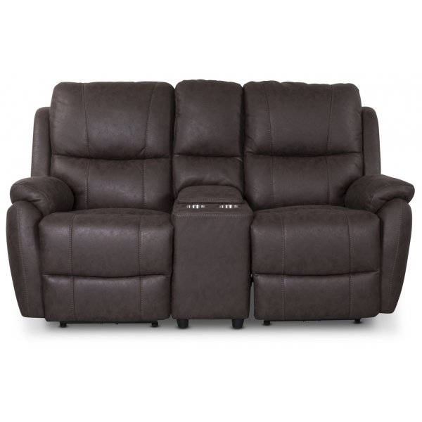 Boston Biosoffa - 2-sits recliner (el) i brunt microfibertyg - Utgende modell