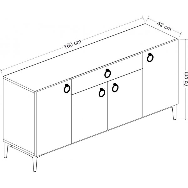 Buffet Lune - Noyer Buffet Lune - Noyer