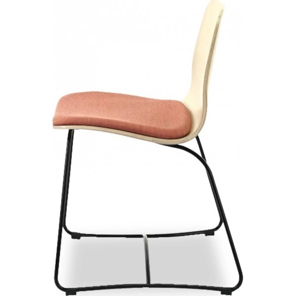 Chaise de salle à manger Hips avec base en métal et assise rembourrée - Couleur optionnelle de l\\\'assise et du rembourrage Chaise de salle à manger Hips avec base en métal et assise rembourrée - Couleur optionnelle de l\\\'assise et du rembourrage