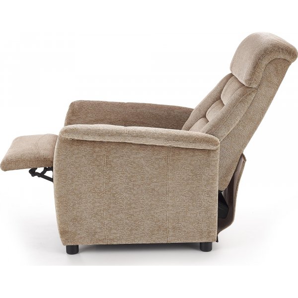 Fauteuil relax Agnetha beige en tissu Fauteuil relax Agnetha beige en tissu
