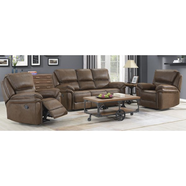 3-sits reclinersoffa brun - Riverdale + Textilrengöring för möbler 3-sits reclinersoffa brun - Riverdale + Textilrengöring för möbler