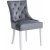 Chaise Tuva Cleopatra (poigne arrire) - Velours Gris | Jambes blanches + Pieds de meubles