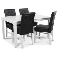 Mellby matgrupp 140 cm bord med 4 st svarta Twitter matstolar - Vit / Svart Mellby matgrupp 140 cm bord med 4 st svarta Twitter matstolar - Vit / Svart