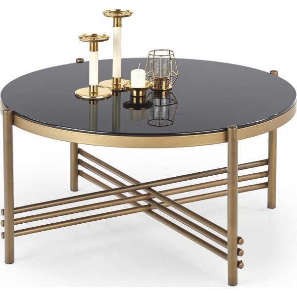 Salontafel Jenelle in zwart/goud - Ø80 cm Salontafel Jenelle in zwart/goud - Ø80 cm