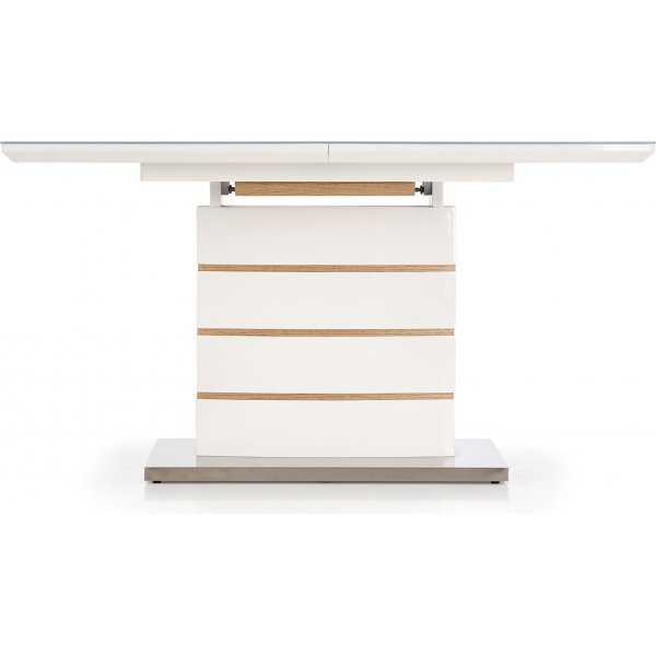 Table à manger extensible Mervin 140-180 cm - Chêne / Blanc brillant Table à manger extensible Mervin 140-180 cm - Chêne / Blanc brillant