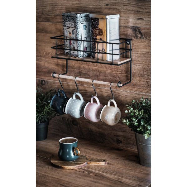 Gwen wandplank - Eiken/zwart Gwen wandplank - Eiken/zwart