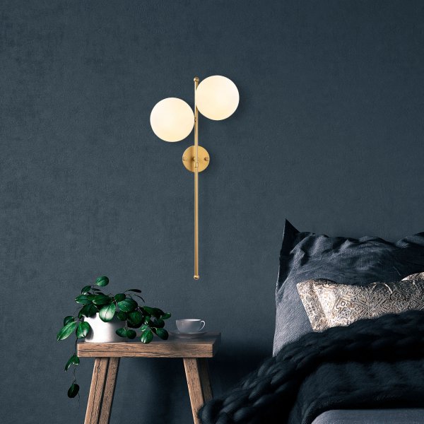 Facetgeslepen wandlamp 10410 - Goud/wit