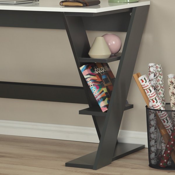 Lungo skrivbord 140 x 60 cm - Antracit/vit Lungo skrivbord 140 x 60 cm - Antracit/vit