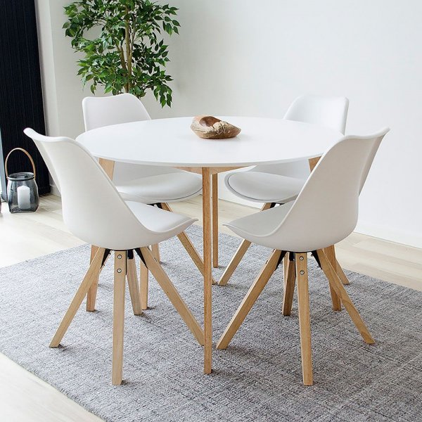 Vojens Matbord - Vit/natur - Ø105 cm Vojens Matbord - Vit/natur - Ø105 cm