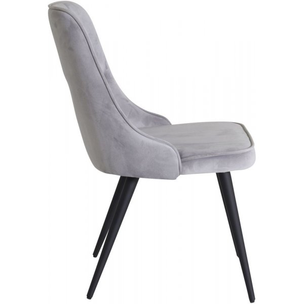 Alice Deluxe matstol - Svart/ljusgrå sammet Alice Deluxe matstol - Svart/ljusgrå sammet