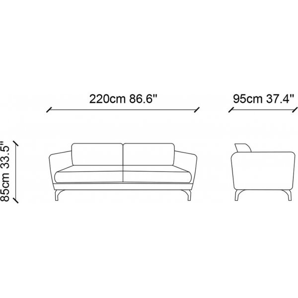 Giza 3-sits soffa - Grå Giza 3-sits soffa - Grå