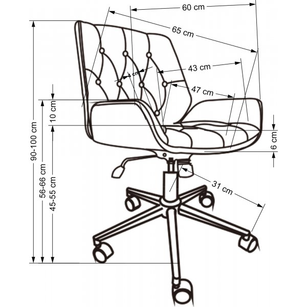 Chaise de bureau Gavin - Noir/noyer