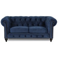 Chesterfield Montgomery 2-sits soffa - Blå sammet