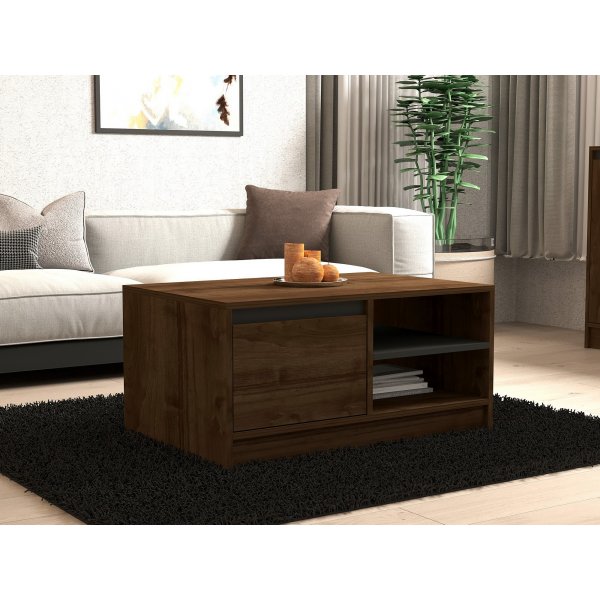 Table basse Ongu 90 x 60 cm - Noyer/anthracite
