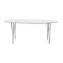 Bailey matbord oval - Vit-laminat/krom strlben