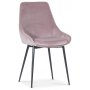 Plaza matgrupp, marmorbord med 4 st Theo sammetsstolar - Rosa/Vit/Krom