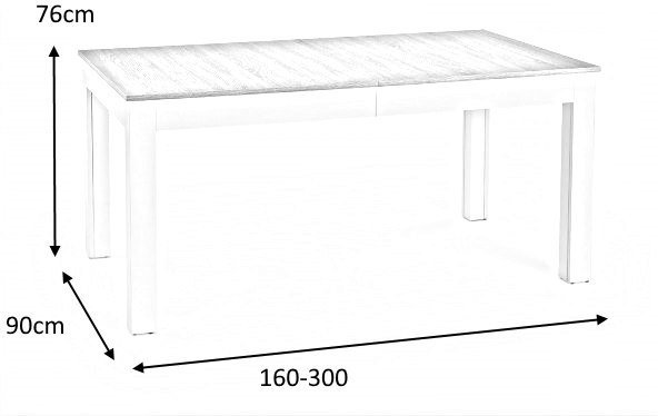 Table  manger Brviken 160-300 cm - Blanc