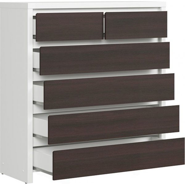 Caspian ladekast 104,5 x 112 cm - Wit/wenge Caspian ladekast 104,5 x 112 cm - Wit/wenge