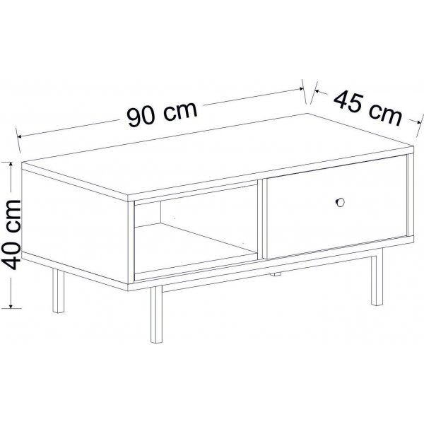 Naturel soffbord 90 x 45 cm - Antracit Naturel soffbord 90 x 45 cm - Antracit