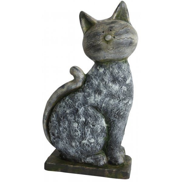 Trdgrdskonst sittande katt - H48 cm