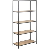 Lincoln bokhylla H150 cm - Ek/svart - 5 hyllor Lincoln bokhylla H150 cm - Ek/svart - 5 hyllor