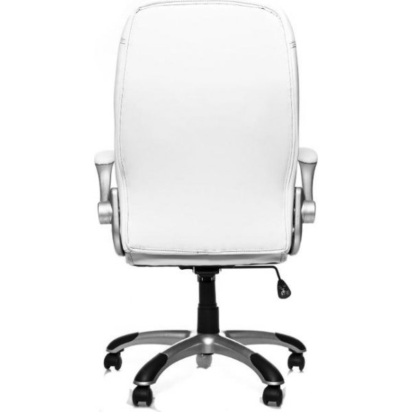 Chaise de bureau Danica en cuir artificiel blanc