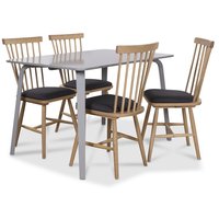Visby matgrupp grått bord med 4 st Småland pinnstolar - Grå / Ek Visby matgrupp grått bord med 4 st Småland pinnstolar - Grå / Ek