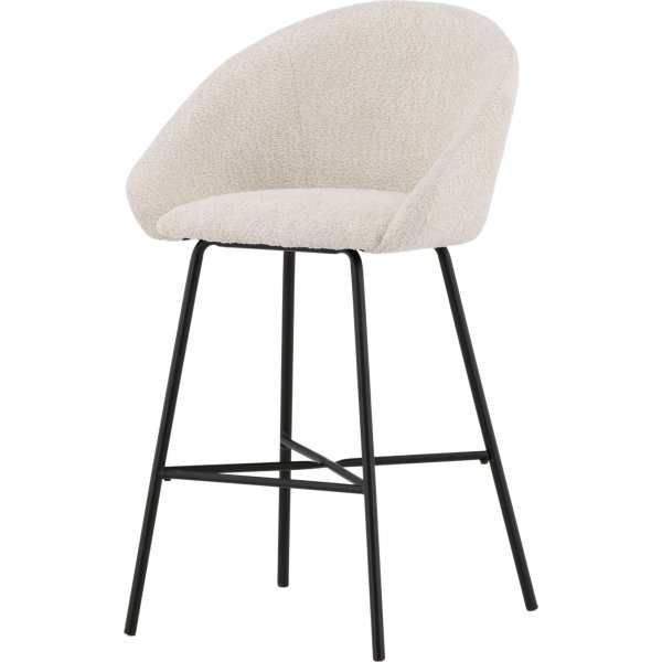 Tabouret de bar en velours - Blanc