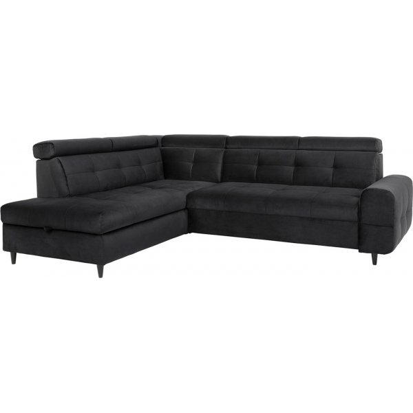 Matras hoekslaapbank met open eind links - Zwart Matras hoekslaapbank met open eind links - Zwart