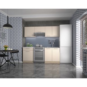 Cuisine complte Marija 200 cm - Vanille/chne sonoma/blanc