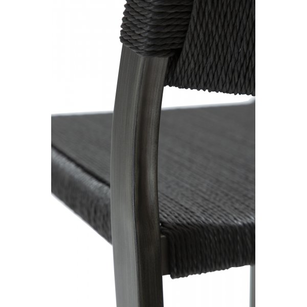 Chaise de salle  manger Loop - Noir/laiton antique