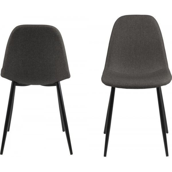 Chaise de salle à manger Wilma - Gris foncé/noir Chaise de salle à manger Wilma - Gris foncé/noir