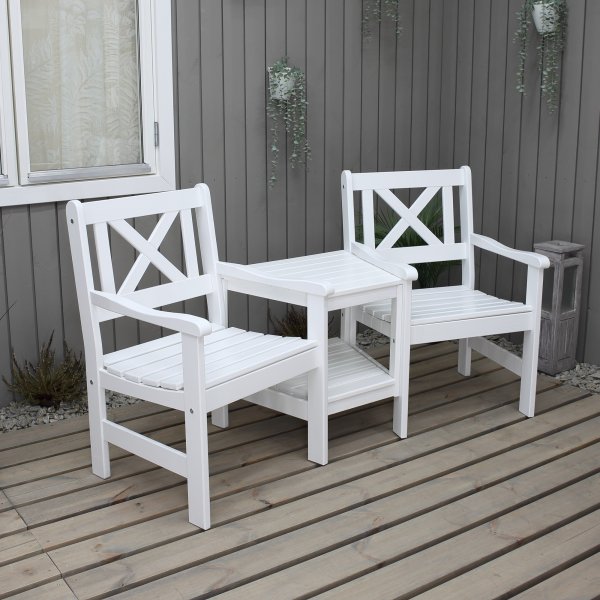 Europe trdgrdsmbel - Loveseat - Vit