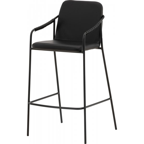 Tabouret de bar torsad - PU noir